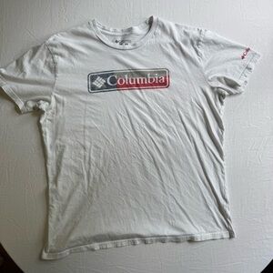 Columbia White and Red Logo Men's Tee